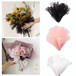 Wrinkled Wavy Net Yarn Wrap Flower Bouquet Packaging