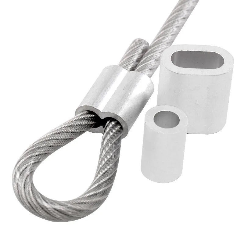 Steel Wire Chuck Double Hole Aluminum Sheath Aluminium Buckle Wire Rope