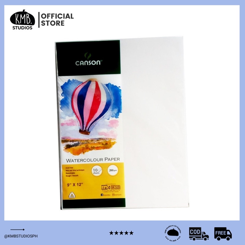 Canson Watercolor Paper 200 gsm 9”x 12” (10sheets) | Shopee Singapore