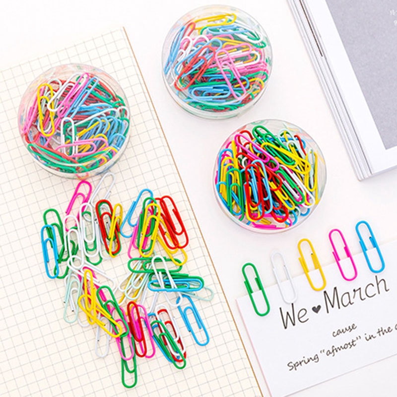 50 Pieces Colorful Metal File Clip Simple Office Paper Clip Cute ...