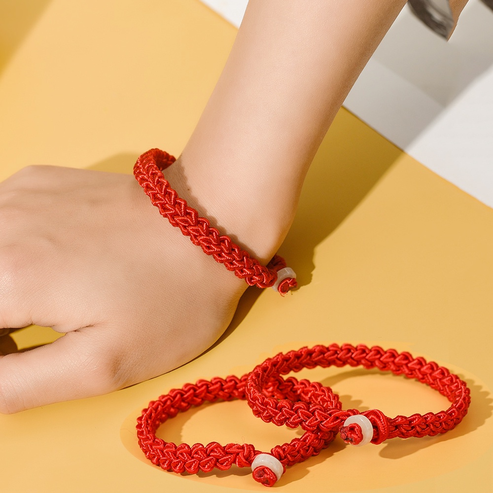 Unisex Red String Bracelet for Lovers / Korean INS Style Lucky Safe Buckle Trendy Bangle / Amulet Braid Rope Wristband Jewelry