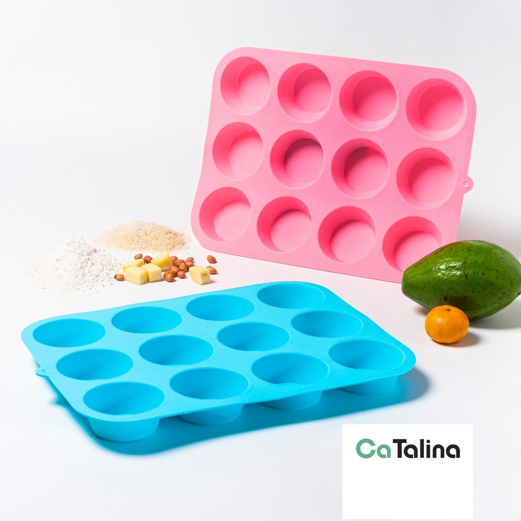 CaTalina Loyang Cetakan Muffin Cup Cake Silikon Anti Lengket Tahan Panas - Gambar 4