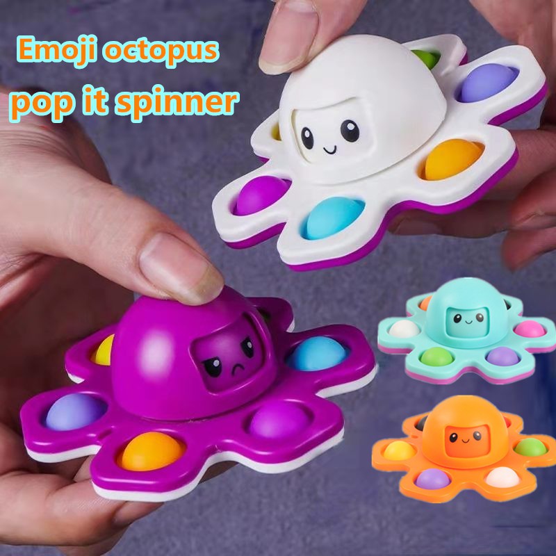 SG STOCK Pop It Octopus Bubble Toys Fidget Spinner Emoji Face-changing Toy Kids Children Toys