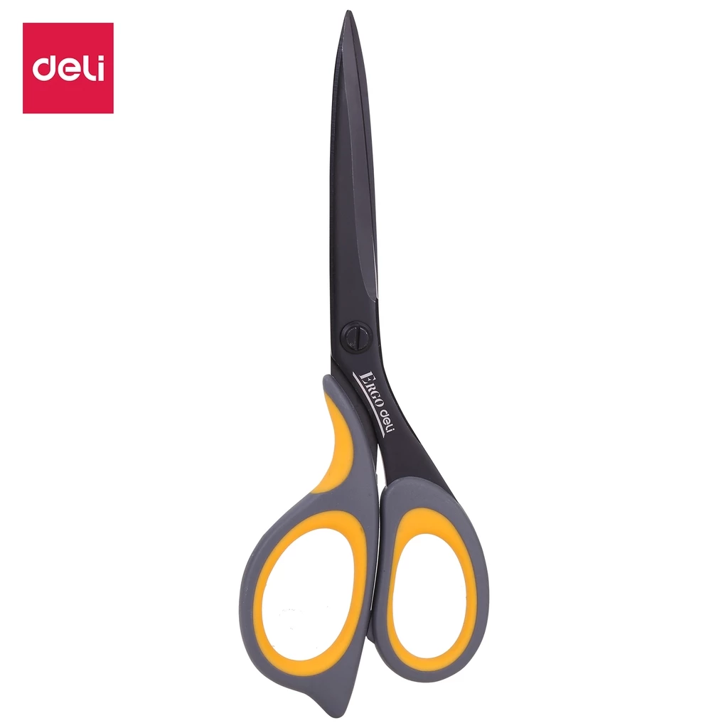 Deli Teflon Scissors / Gunting Teflon 210mm Anti Lengket Desain Ergonomis E77757 - Gambar 3