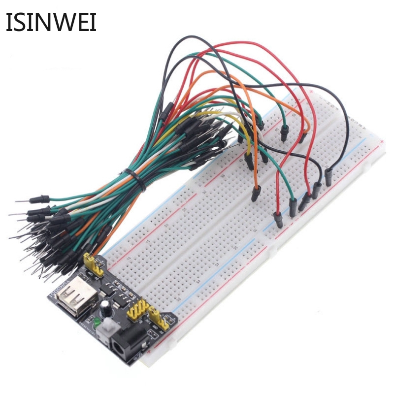 3.3V/5V MB102 Breadboard Power Module+MB-102 830 Points Solderless ...