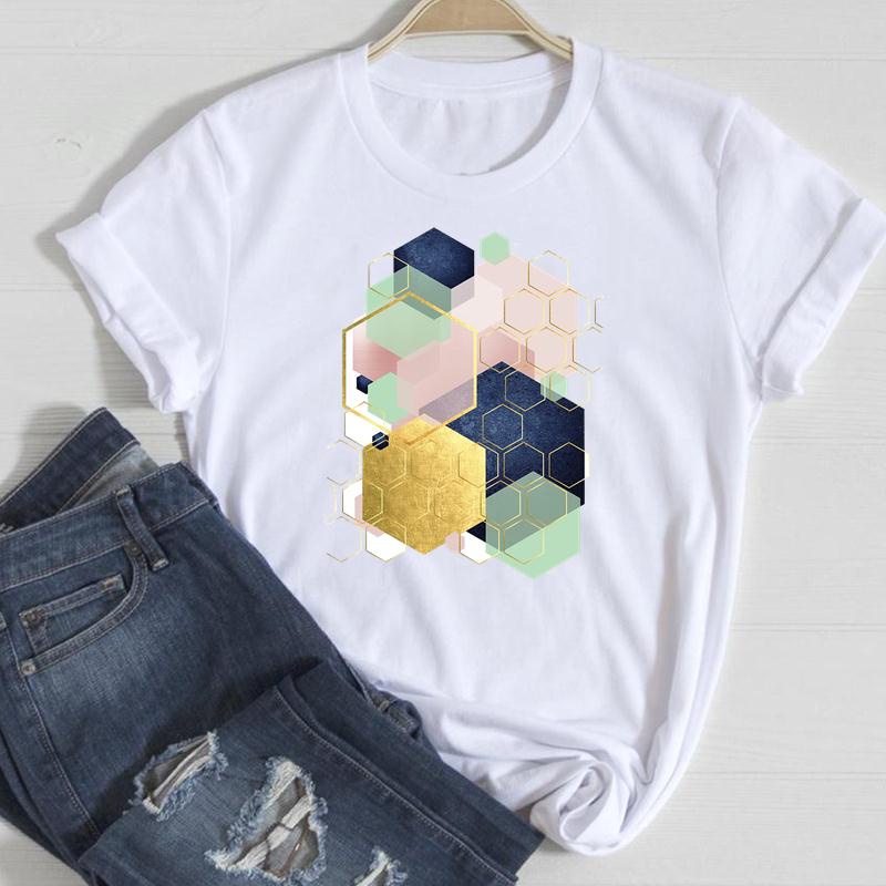 Tee Summer Graphic T Shirts Print T-shirts Abstract Sweet Trend 90s Style Clothing Top Basic Shirt Female Clothes Tops Women Short Sleeve T-shirt