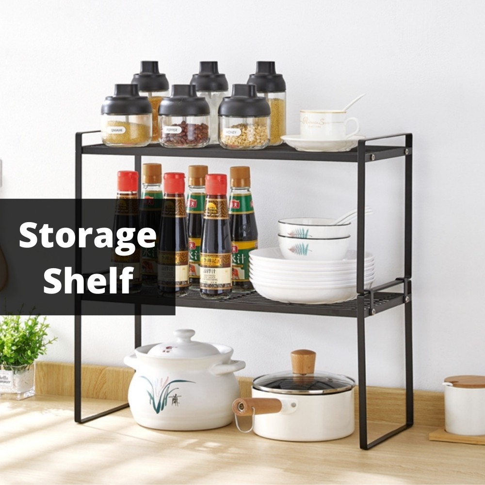 {SG} 1-Tier 2-Tier Kitchen Rack Kitchen Storage Rack Kitchen Shelf ...
