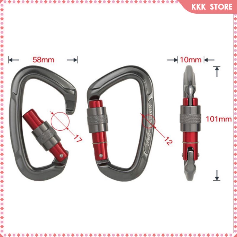 Heavy Duty Climbing Carabiners, 25KN Screw Locking Rock Climbing
