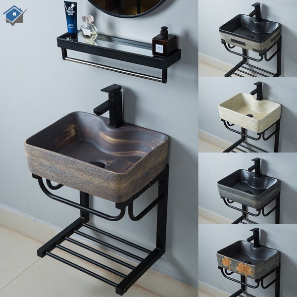 Wall-mounted wash basin household Ceramic Wash Basin Cabinet Nordic ...