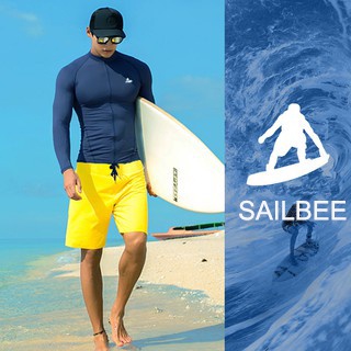 SAILBEE Mens UV Protect Surfing Rash Guard Long Sleeve Swimsuit Rashguard  Surf Shirt N01