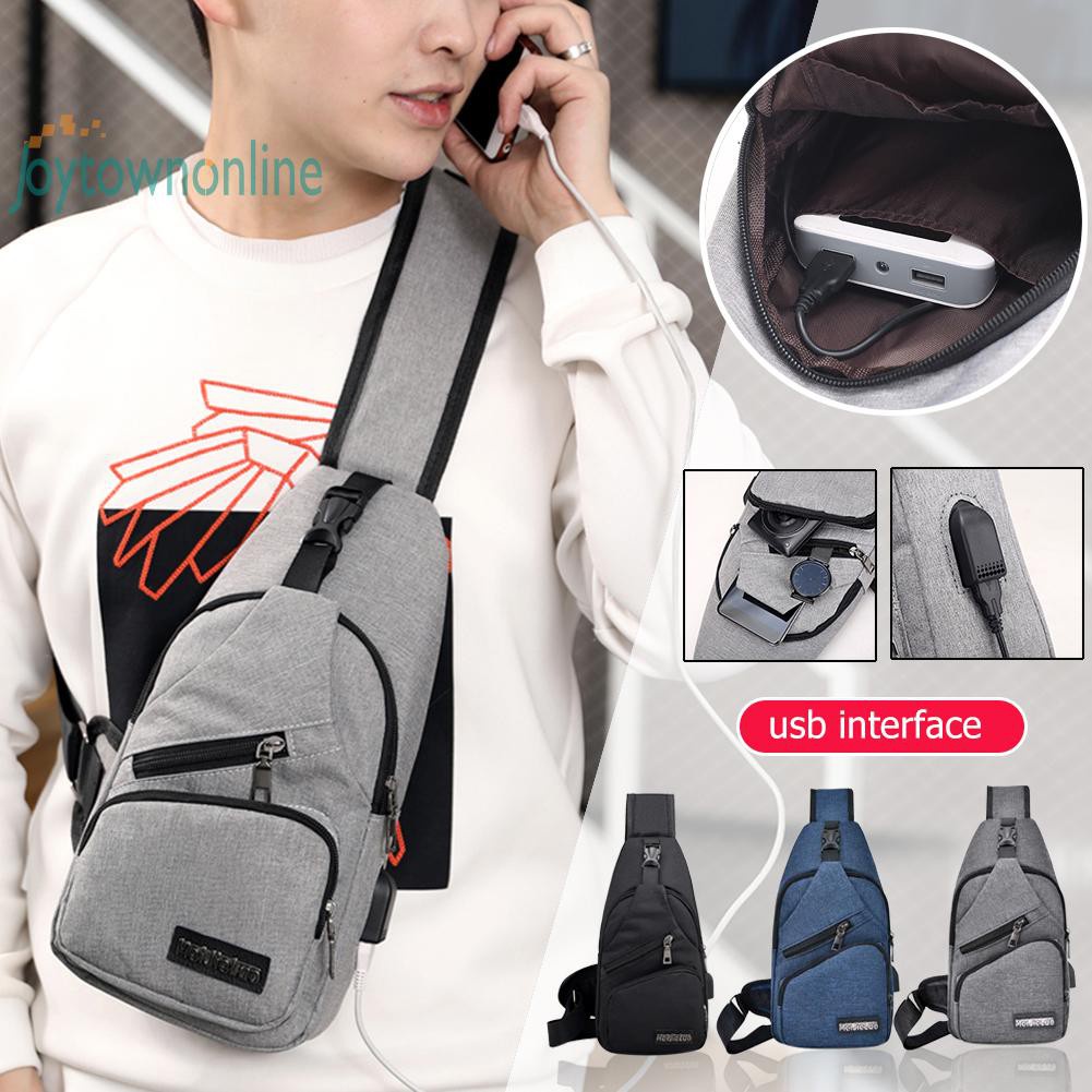 Men's Shoulder Bag Oxford Chest Bag Sling Crossbody Bag Casual Travel Phone  Bag