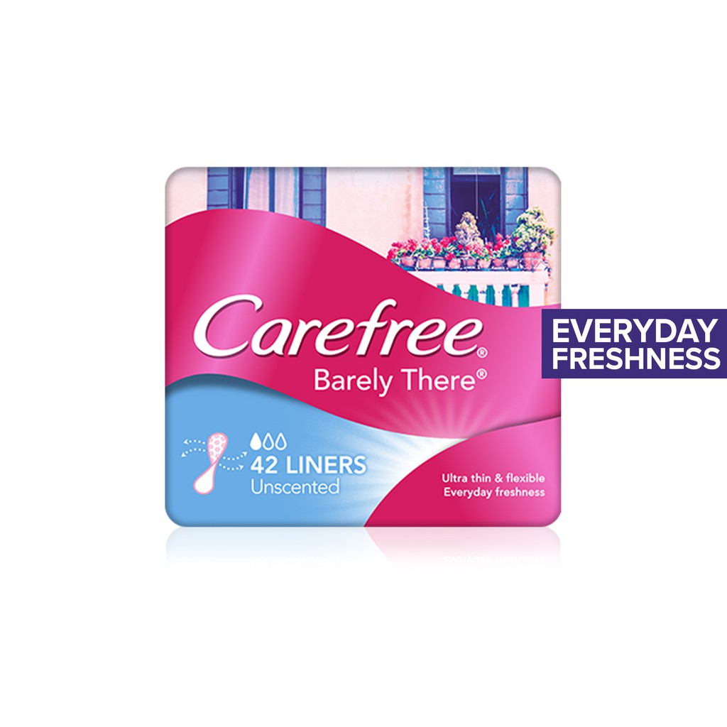 Carefree Barely There Unscented Panty Liners, 42pc/pack Shopee Singapore