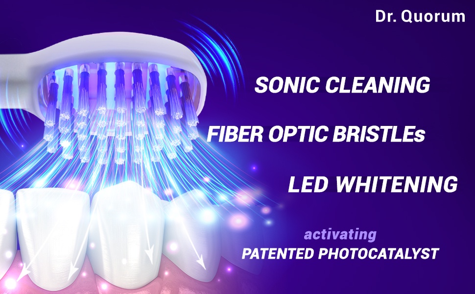 Dr. Quorum LED Whitening Electric Toothbrush, Fiber Optic LED ...