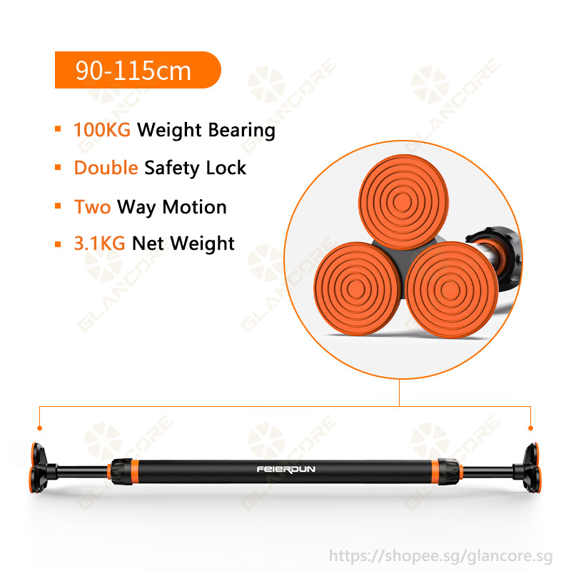 Xiaomi Fed Pull Up Bar 65 140cm 200kg Heavy duty Adjustable Doorway Pull Up Bar No Screws Non Slip Extra Long Extra Shopee Singapore