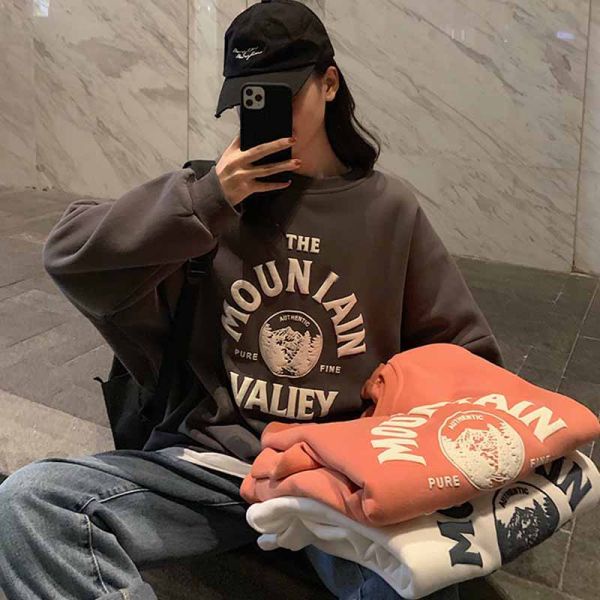 2021 New sweatshirt Women's Clothing Spring and Autumn New Korean Student Round Neck Hoodless Sweater Fashion Ins