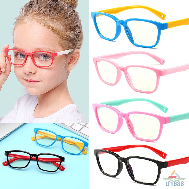 1 Pcs Children Kids Anti Blue Ray Glasses Silicone Frame Flat Anti ...