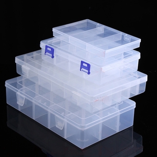 Plastic Storage Jewelry Box Compartment Adjustable Transparent ...