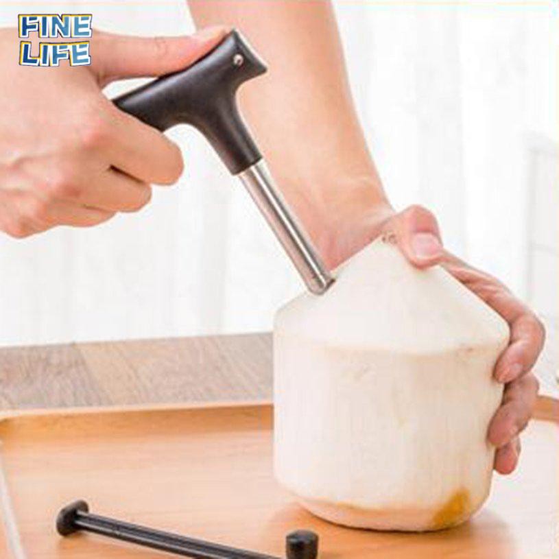 finelife] Coconut Opener Tool Coco Water Punch Drill Straw Open Hole