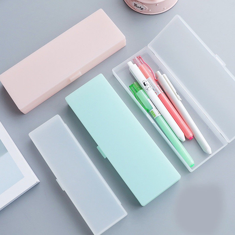 Transparent Waterproof Pencil Case Large Capacity Pencil Bag Aesthetic  Clear Cute Pencil Case with Stickers DIY