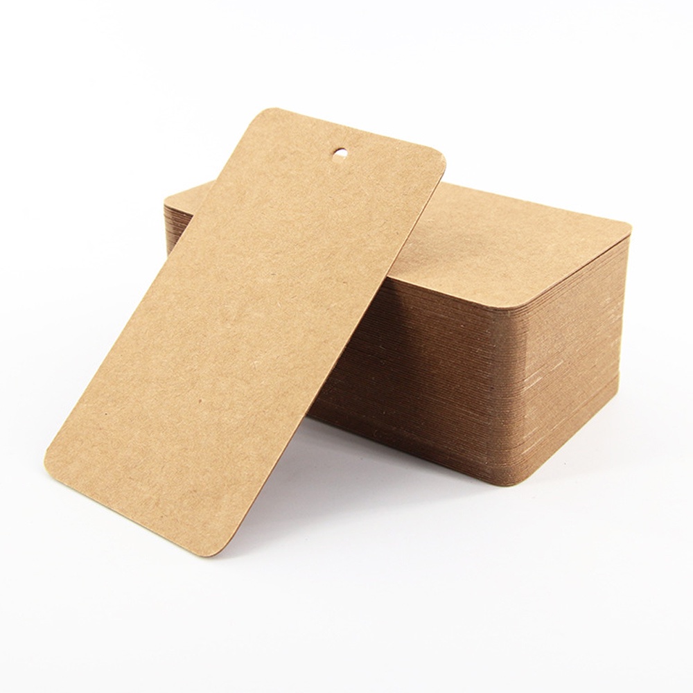 50 Pcs 9x5cm Blank Kraft Paper Hang Tags Black White Cards With Hole ...