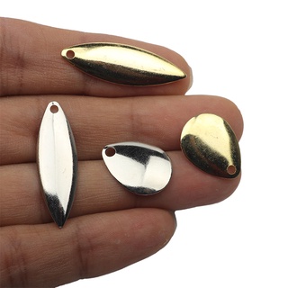 20pcs Nickel Steel Willow Spinner Blades Smooth Finish DIY Spinner bait  Fishing Lures Tackle Craft Accessories Jig Lure