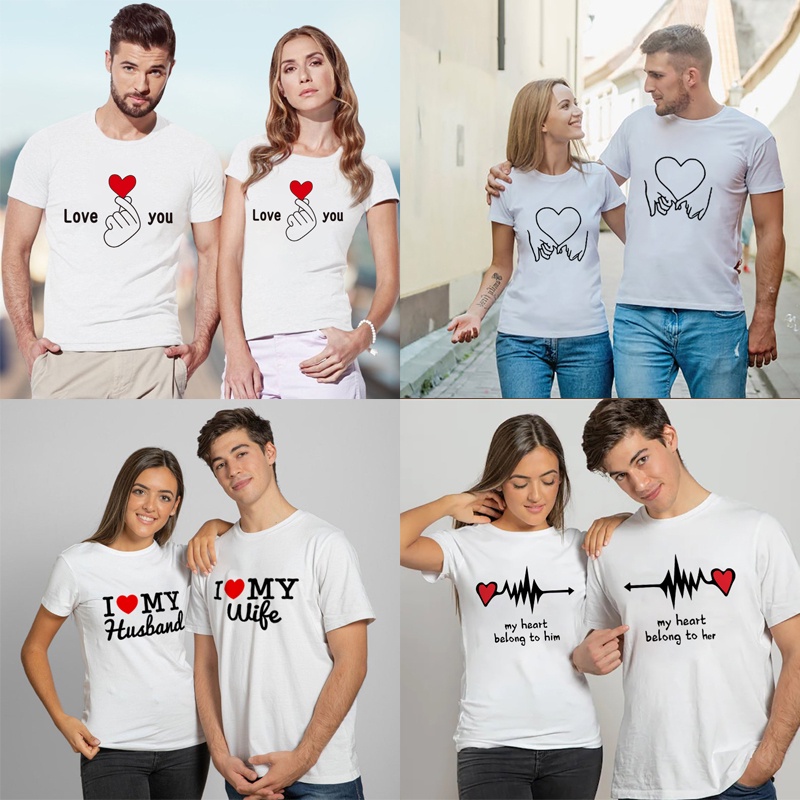 Love t shirt for couples hotsell