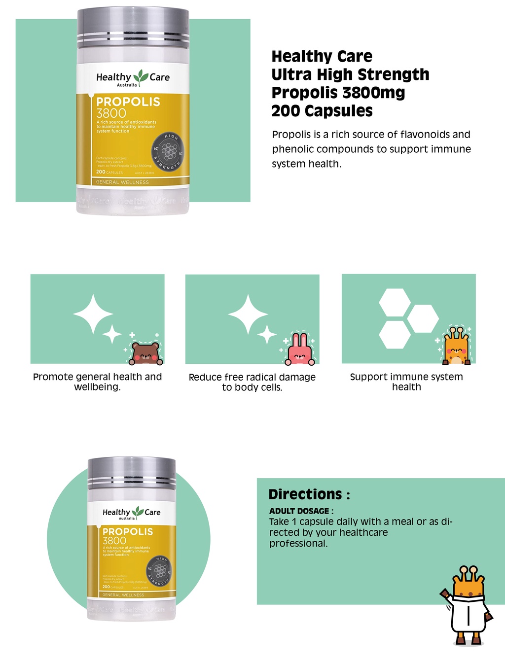 Healthy Care Fish Oil/Propolis 2000mg/ Propolis 3800mg/ CoEnzyme Q10 ...