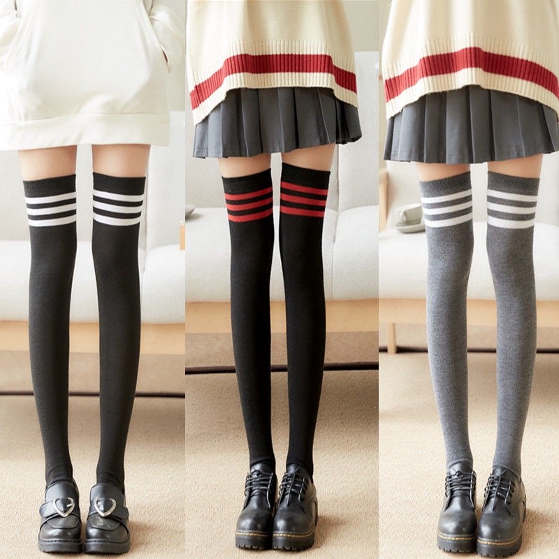 Womens Over The Knee Thigh High Socks Stockings Student Kawaii Japanese  Sock New