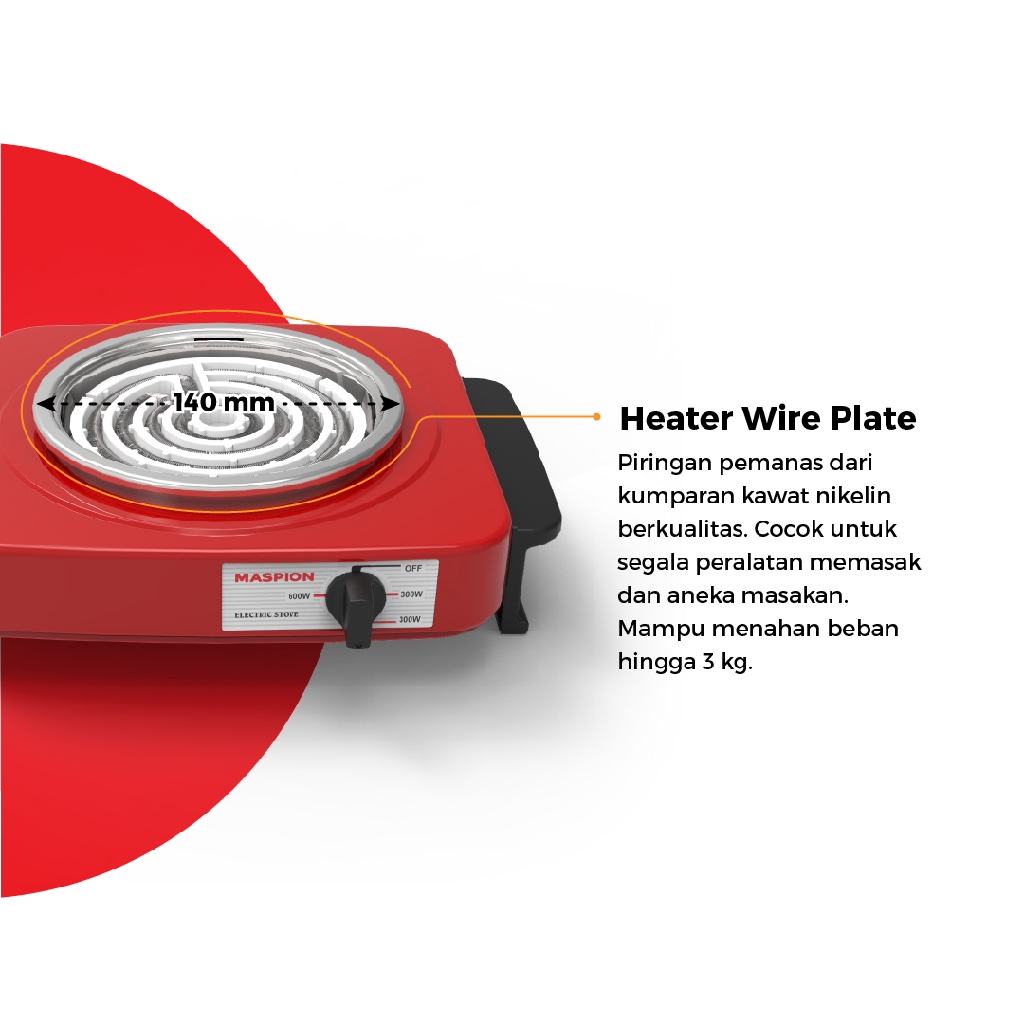 Maspion Electric Stove Kompor Listrik 1 Tungku S-300 - Gambar 3
