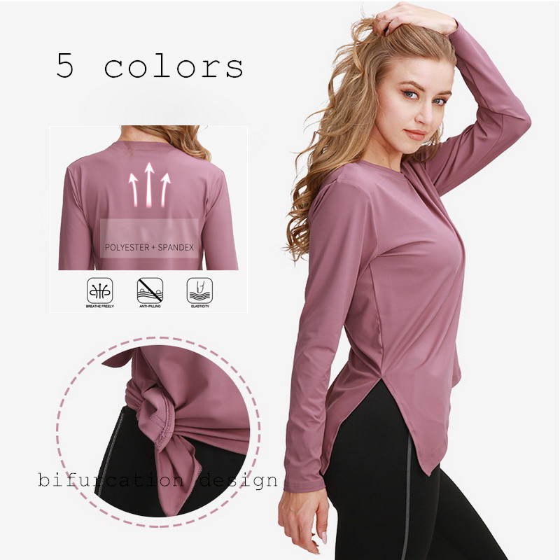 Women Sports Fitness Shirts Long Sleeves Yoga T-Shirts Training Workout sweatshirts Running Sportswear