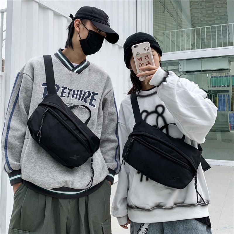 Raya 2022 men s waist bag Korean fashion nylon big capacity men pouch bag fanny pack sling bag waist bag crossbody bag for men birthday gift Shopee Singapore