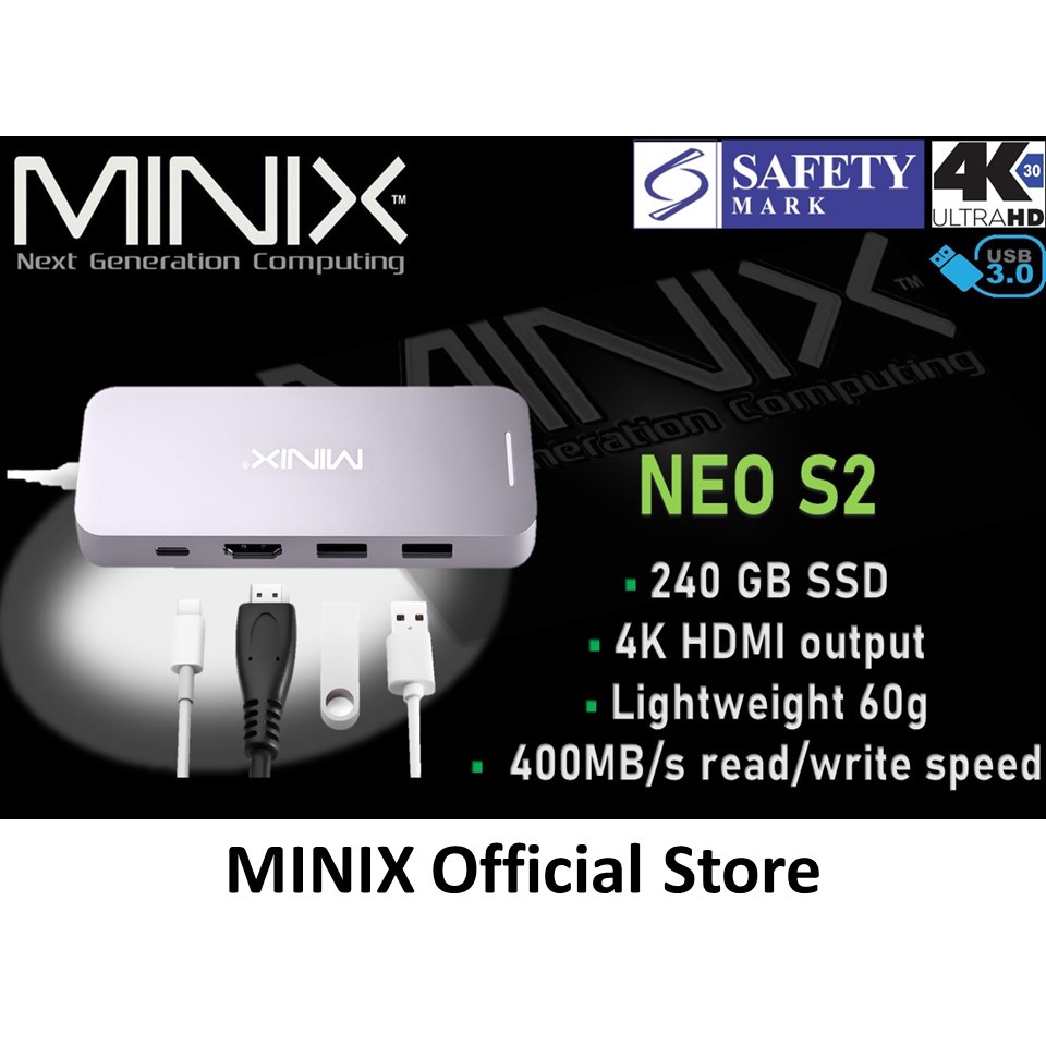 Minix Neo S2 USB-C Multiport SSD Storage Hub –