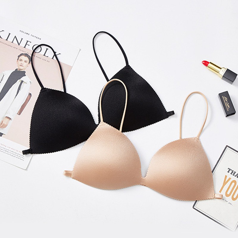 The new triangle cup a thin strap bra, comfortable and simple back ...