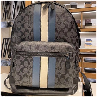 COACH Campus Backpack With Varsity Stripe in Blue for Men