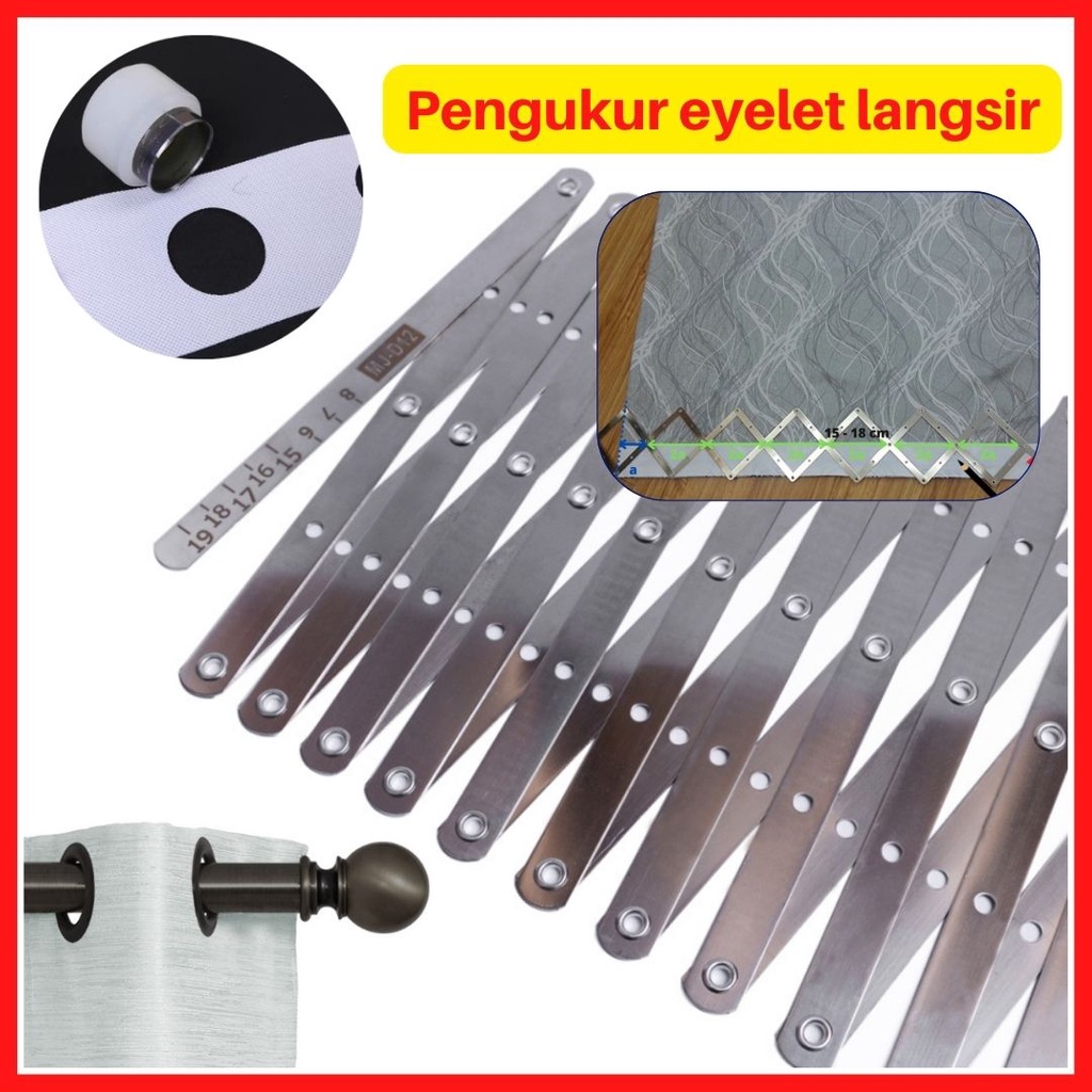 Eyelet Curtain Ring Ruler STAINLESS STEEL Equal Space Divider Tool ...
