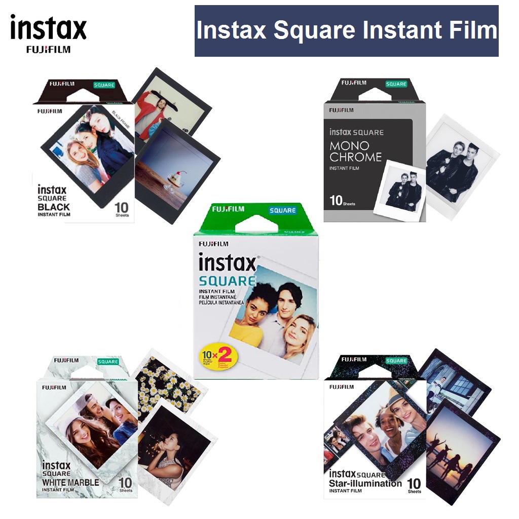 FUJIFILM INSTAX SQUARE Black Instant Film (10 Exposures) | Shams Stores