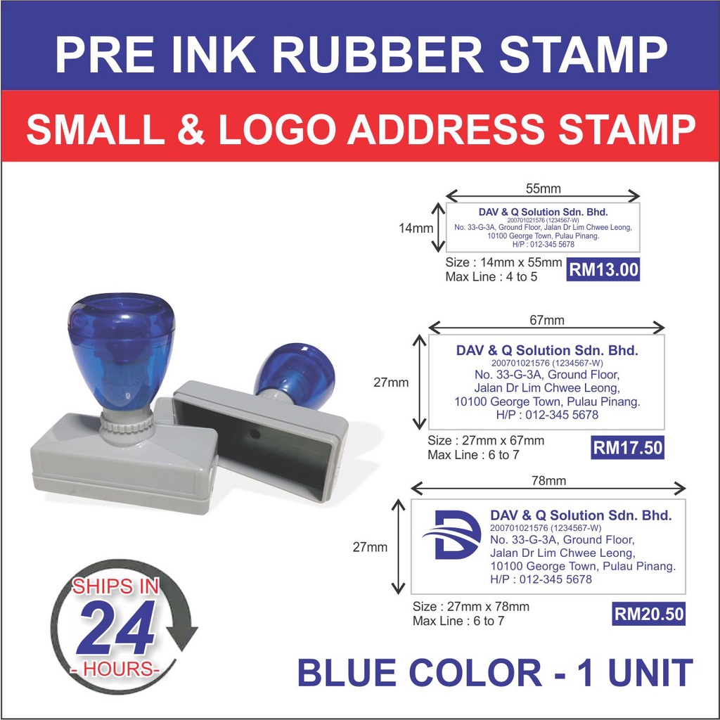 Rubber Stamp / Self Ink Rubber Stamp / Pre Ink Rubber Stamp / Company ...