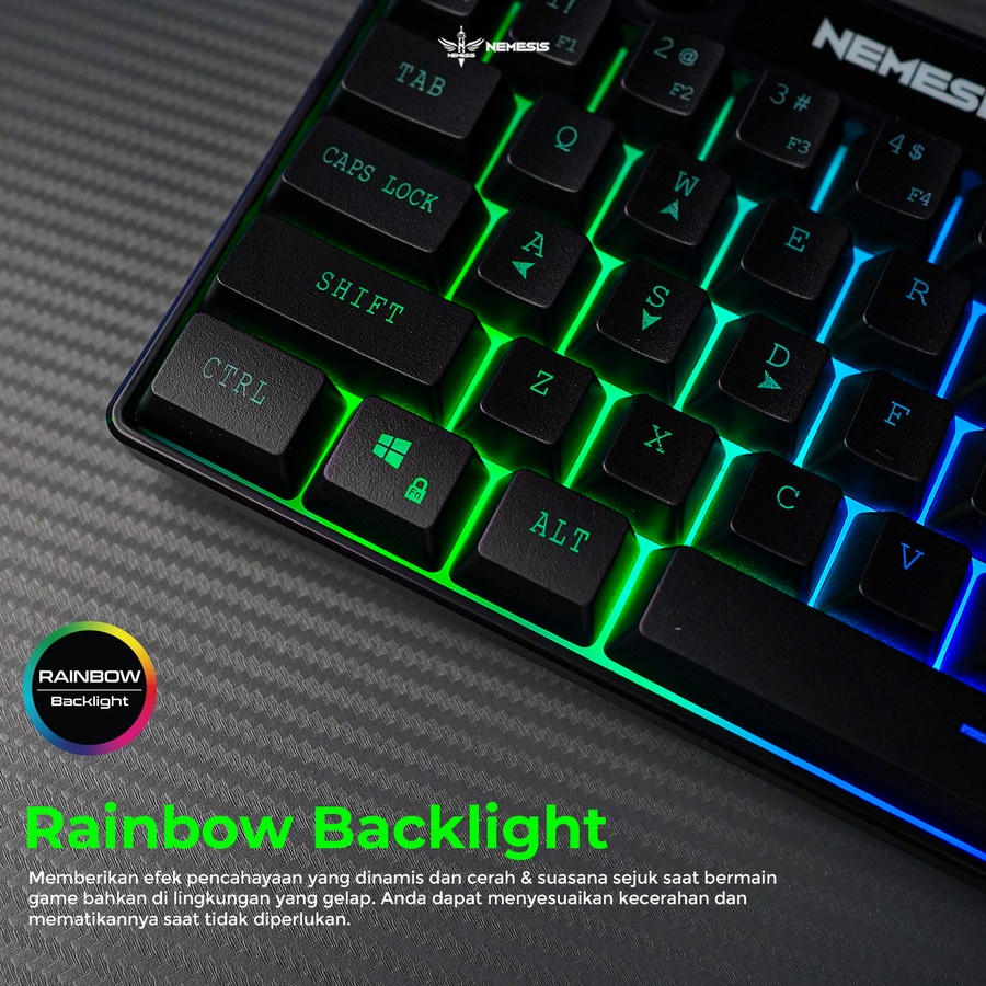 NYK Nemesis Eris K06 / K-06 Membrane Gaming Keyboard With Phone Holder - Gambar 2