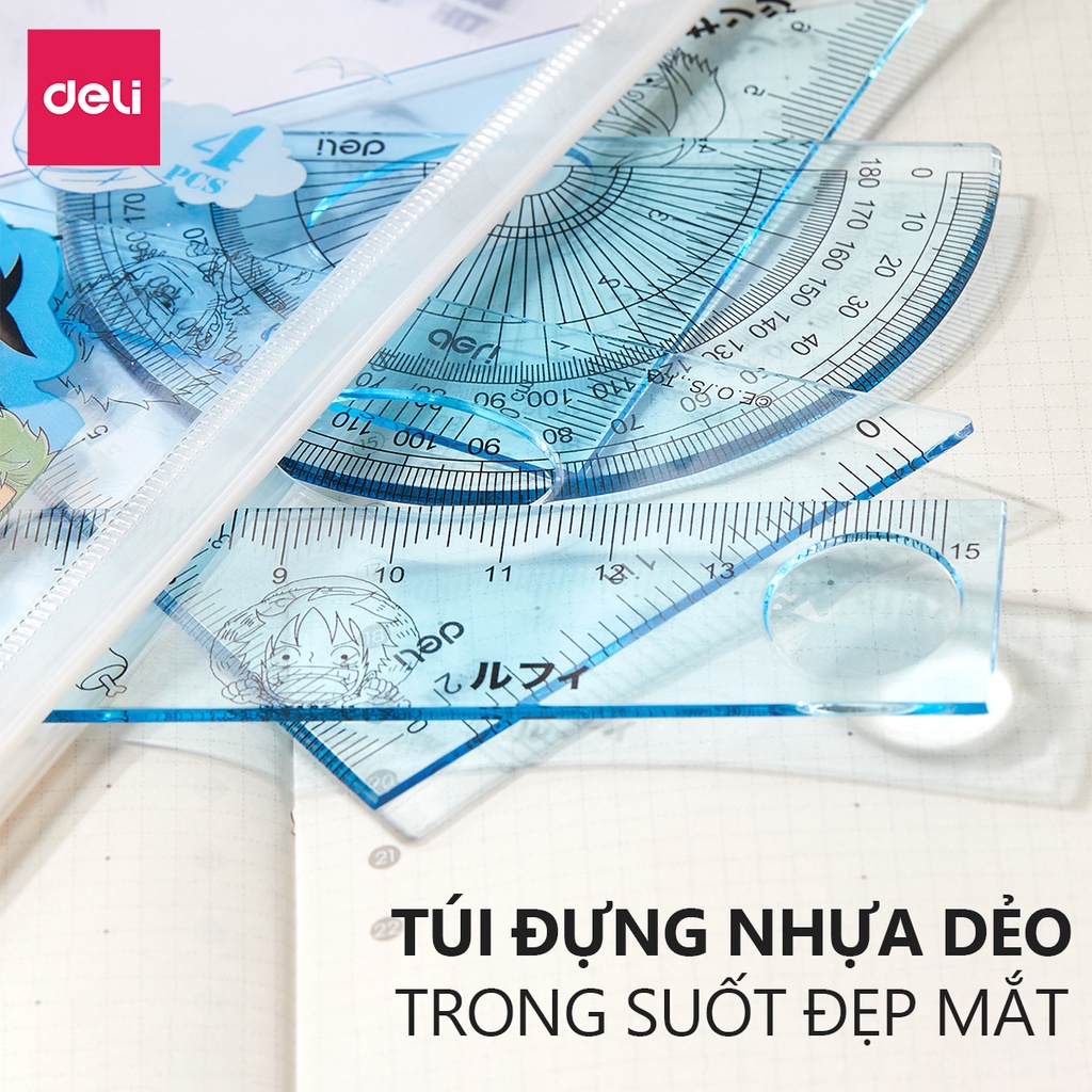 Set of 4 Deli One Piece student eke tools - 1 set of eke rulers to ...