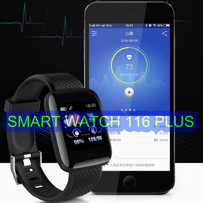 116 FitPro Smart Watch Blood Pressure Heart Rate Monitor Waterproof ...