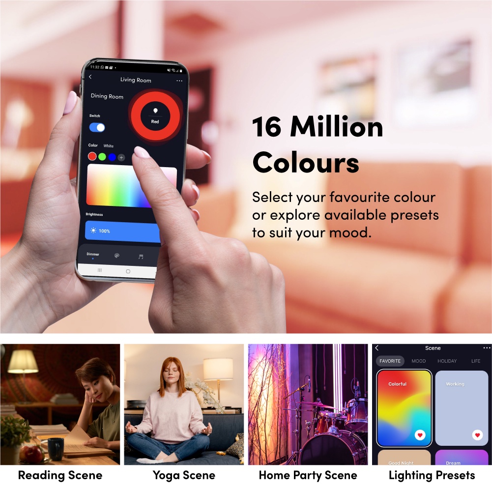 Prolink Smart LED WIFI + BLUETOOTH 9W 12W RGB WW Bulb Lampu E27 Lampu BT Wireless Lampu Tidur Terbaik - Gambar 4