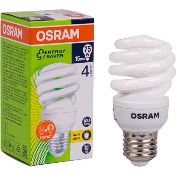 Osram Spiral 15 Watts E27 ESL Bulb Warm White | Shopee Singapore