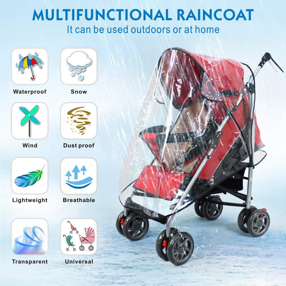 Universal Stroller Rain Cover | Transparent PVC Protection For Baby | Foldable Design