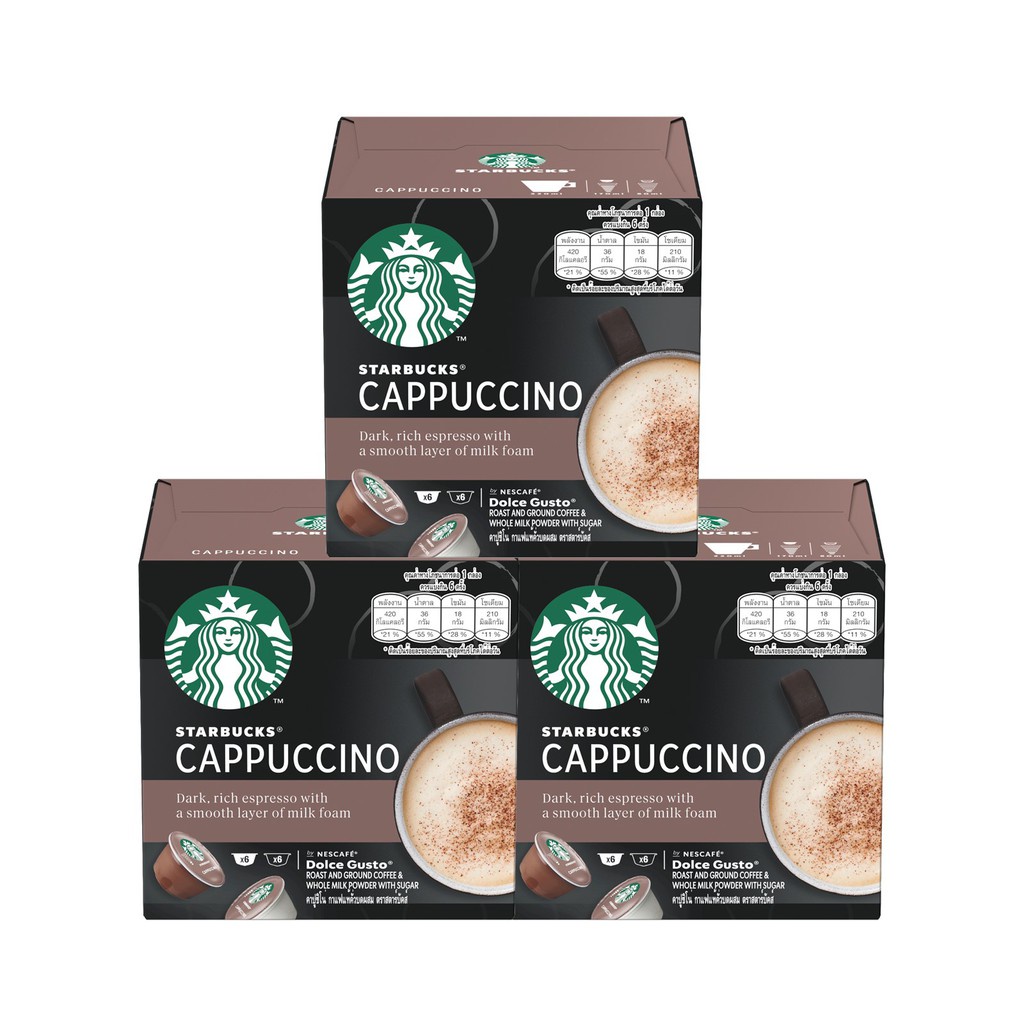 STARBUCKS® Cappuccino by NESCAFÉ Dolce Gusto® coffee capsules CARTON [3 ...