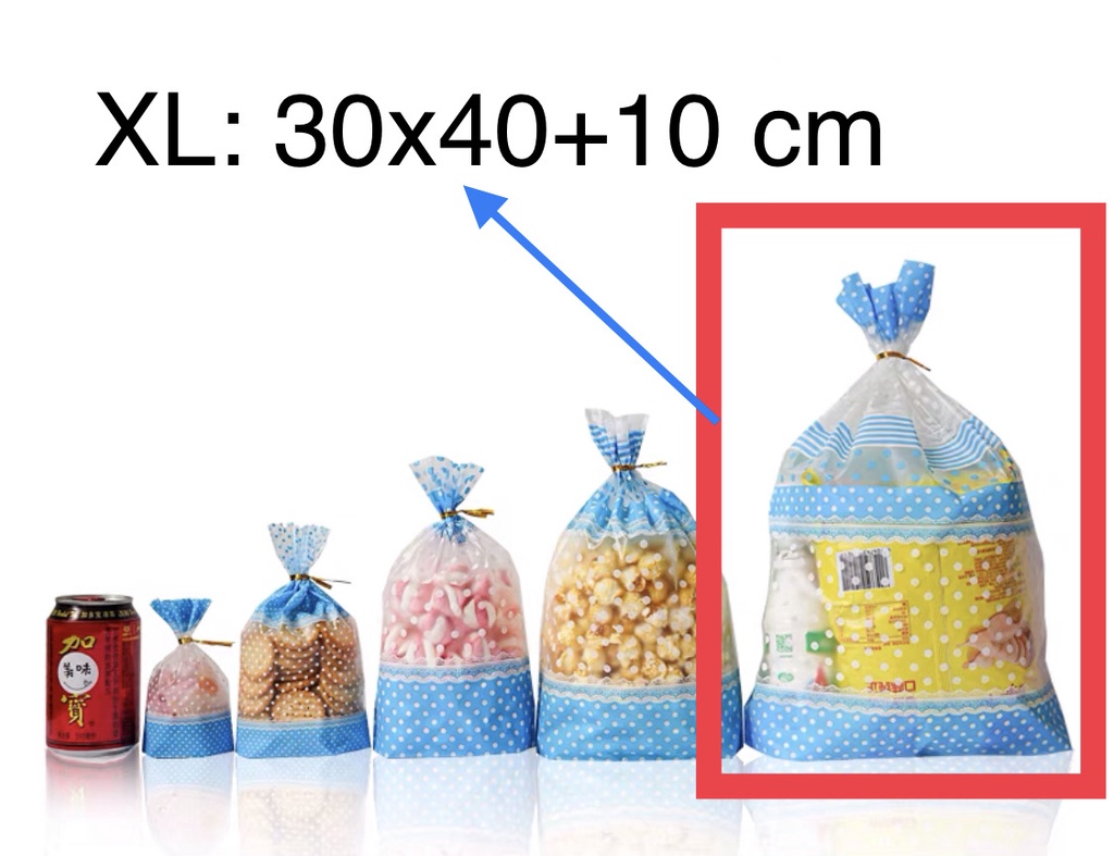 Plastic Gift Bag Goodie Packaging Gift Wrapper XL Size 50 pcs/pack with ...