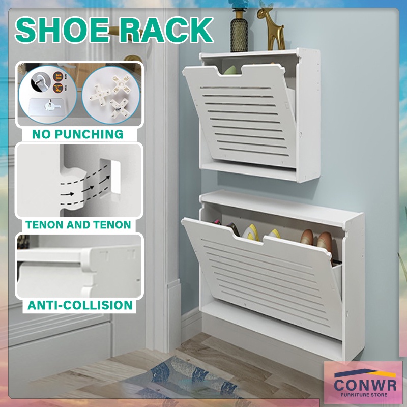 Wall mounted hot sale shoe organizer