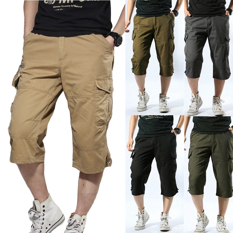 Ready stock S-5XL Summer Men Cargo Shorts Fashion Pocket Baggy Military Bike Outdoor Short Pants Clothing Plus Size