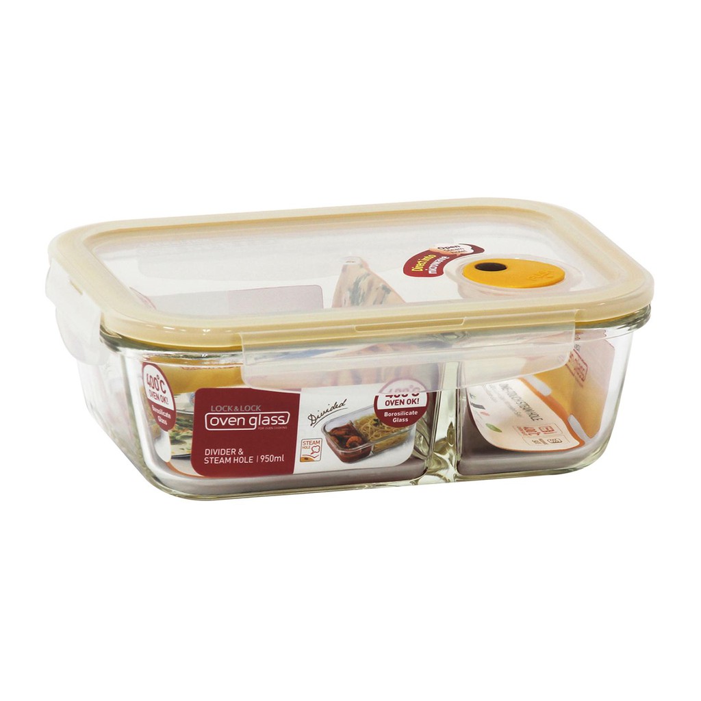 LocknLock Official Euro Glass Food Container with Divider And Steam ...