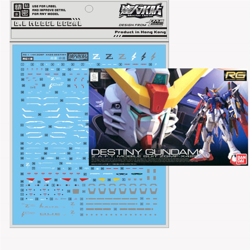 DALIN Waterslide Decal - RG18 RG 1/144 Gundam Destiny | Shopee Singapore