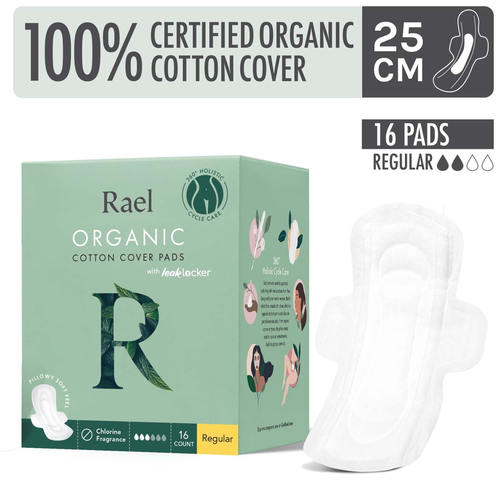 Rael Sanitary Pads With Certified Organic Cotton Cover - Regular 16s ...